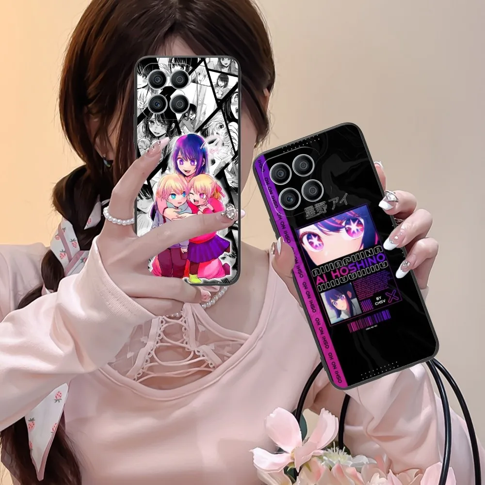 Oshinoko Ai Hoshino Mobile Phone Case For Huawei Honor 90 80 70 60 50 30 20 10 9 8 7 Pro C S Se Lite 5G Black Phone Cover Funda