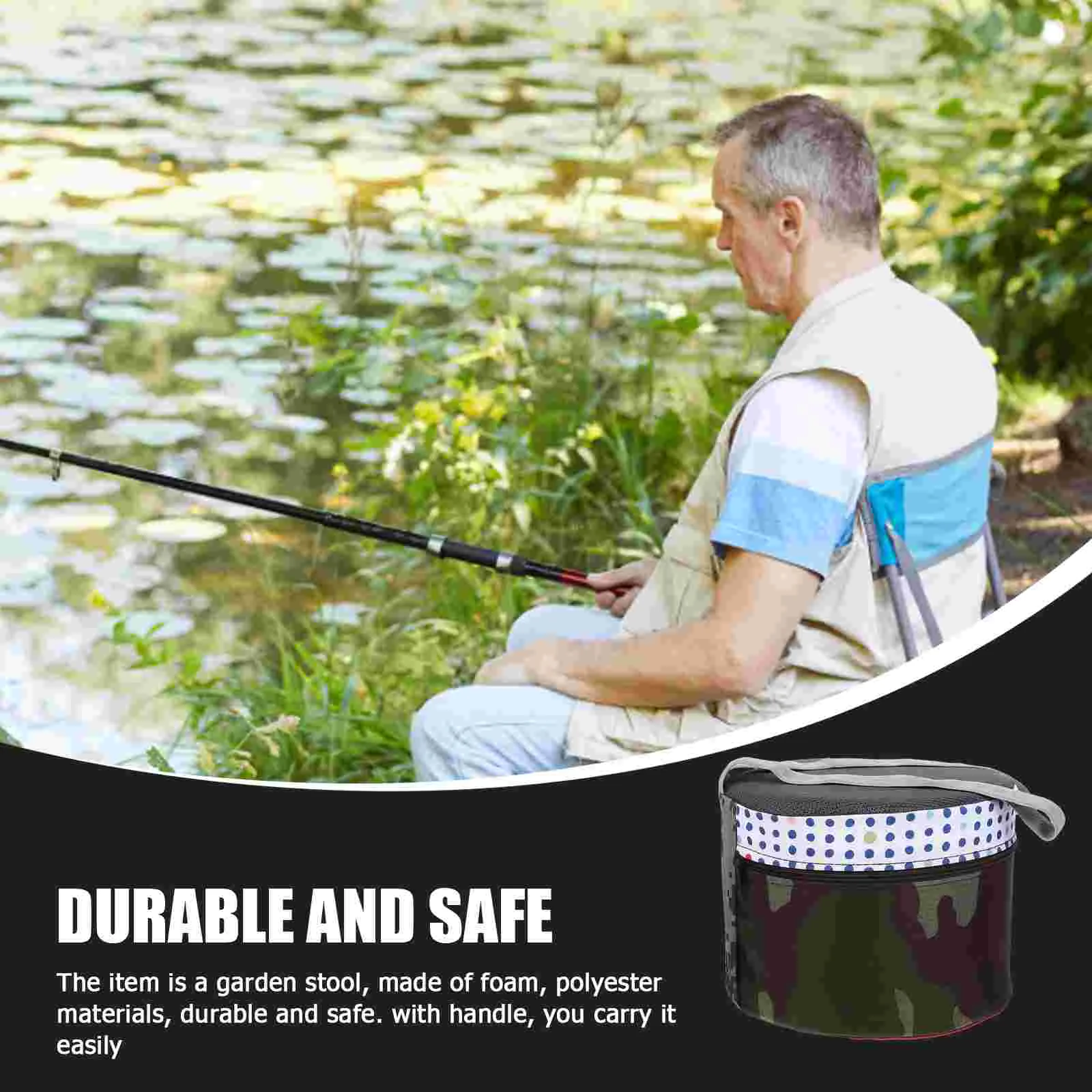 Outdoor Stools Portable Garden Stool Foam Planting Stool Stool Strap Gardeners Work Stool Tool Bag Gardening