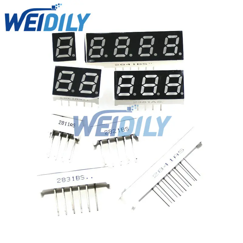0.28inch LED display 7 Segment 1 Bit 2 Bit 3 Bit 4 Bit Digit Tube Red Common Cathode Anode Digital 5PCS led modules led module led light