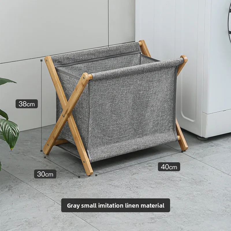 Large Capacity Foldable Black Laundry Basket with Handle - Durable Linen Storage Solution