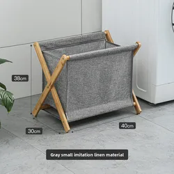 Large Capacity Foldable Black Laundry Basket with Handle - Durable Linen Storage Solution (Style B Grey)