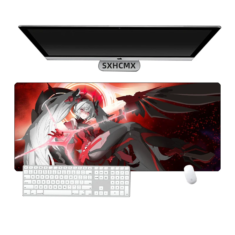 لوحة ماوس ألعاب أنيمي رمادية كبيرة