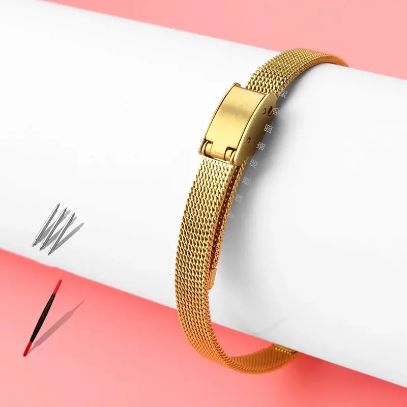 Elegant Ultra-Thin Ladies' Stainless Steel Watch Bracelet