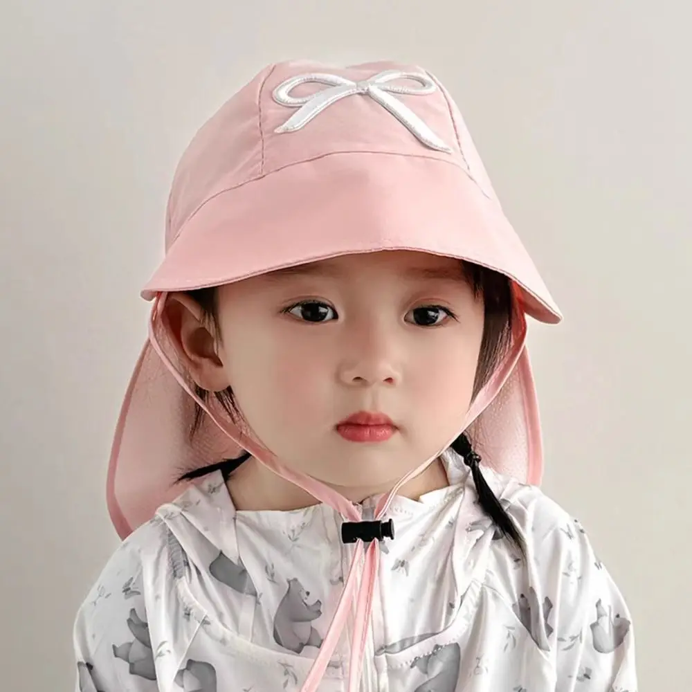 Cute Sweet Kids Shawl Sun Hat Breathable Cotton Baby Sun Protection Hat Sunscreen Quick Dry Children Fishmen Hat Spring Summer