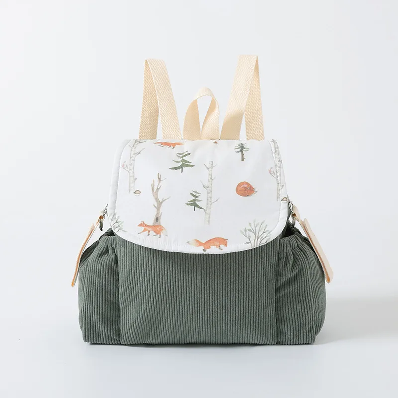 Zaino per Bambini in Corduroy, Borsa Scolastica per Asilo, Zaino Antismarrimento per Bambini di 1-2 Anni - immagine 6