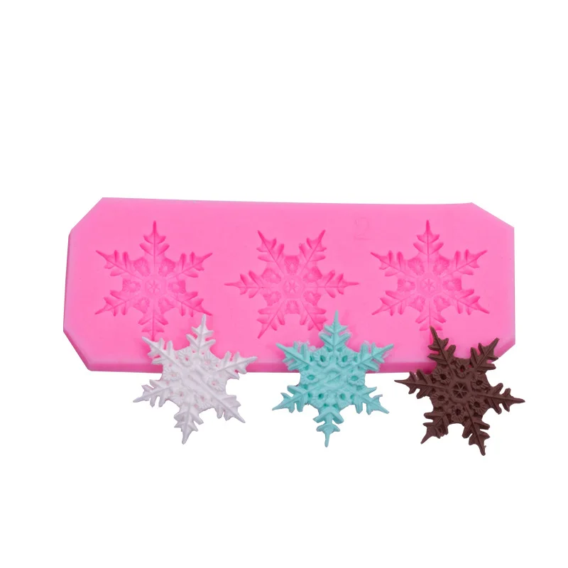 Winter Christmas size snowflake silicone mold fondant dry Pace cake  decoration baking tools DIY drops aromatherapy