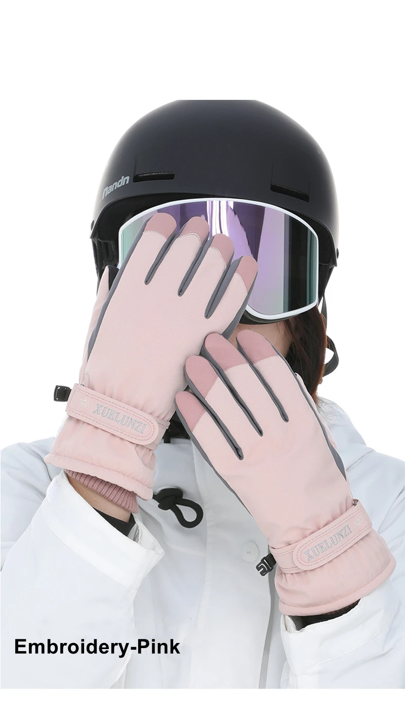 Women Ski Gloves Waterproof Cycling Gloves Winter Touch Screen Bicycle Gloves Outdoor Scooter  Riding Motorcycle Ski Warm Glove 5