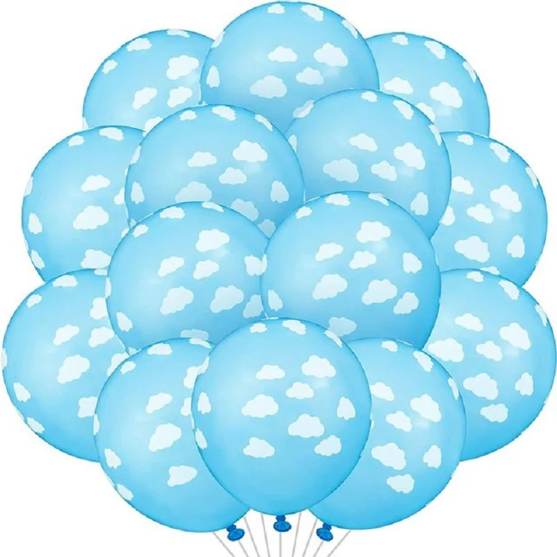 토이 스토리 테마 푸른 하늘 흰 구름 파티 일회용 식기 종이 접시 Ballon 컵 어린이 소년 생일 파티 장식