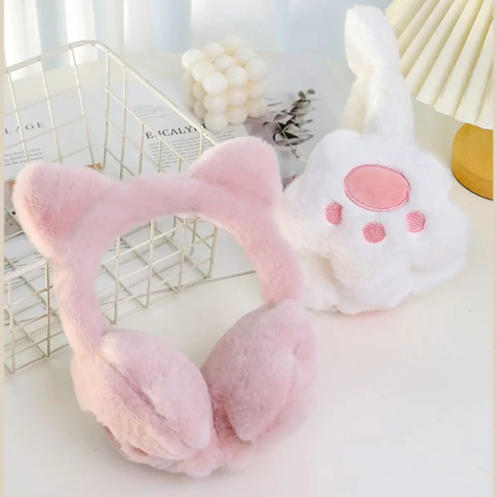 Earcap Cat Plush Earmuffs Comfortable Anti-Wind Cat&rsquo;s Paw Ear Warmers Cold Protection Keep Warmer Cute Ear Cover Riding