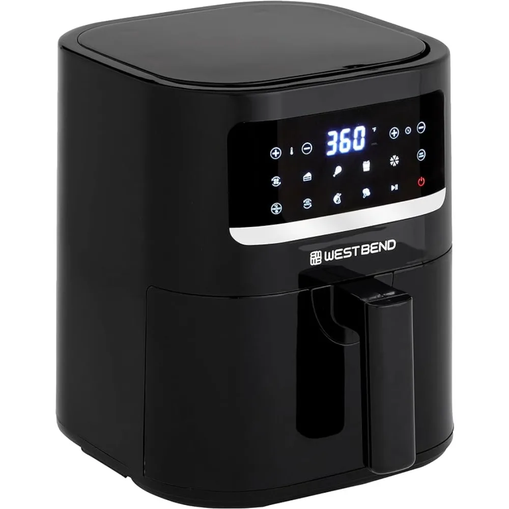 

Compact Air Fryer 5-Quart Capacity with Digital Controls and 10 Cooking PresetsNonstick Frying Basket 1500-Watts Black