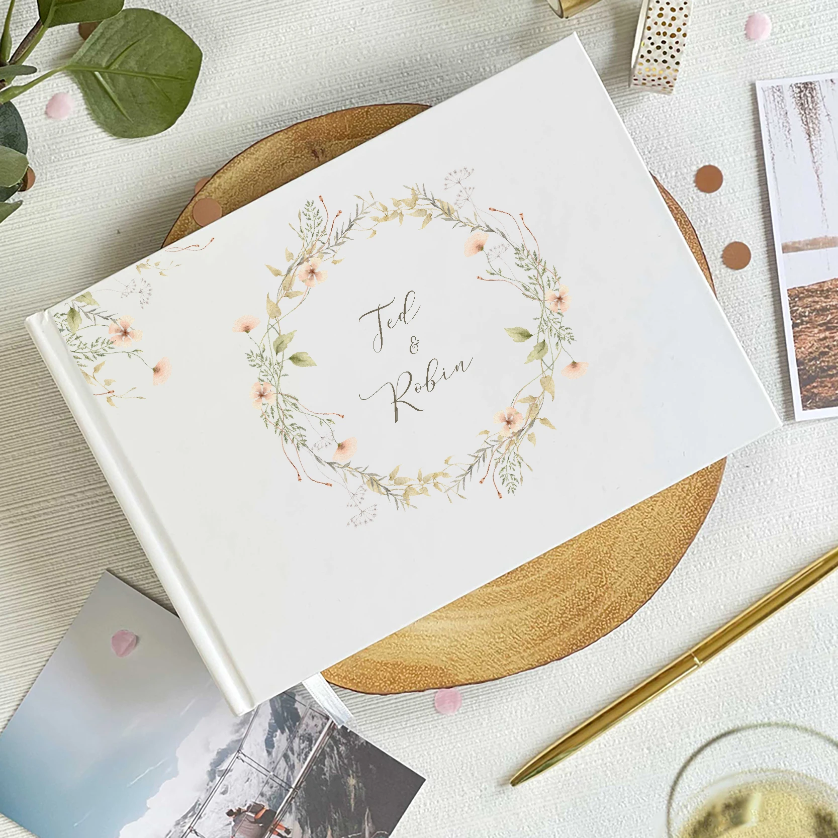Personalized Wedding White Guest Book Elegant Mr and Mrs Wedding Decoration Message Book Album Photo Mariage Gifts