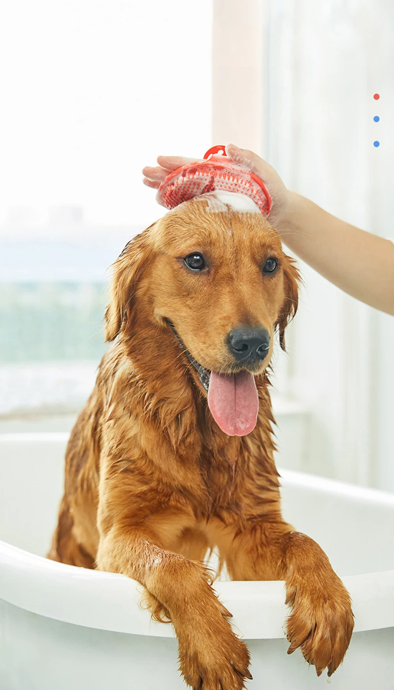 Soft Rubber Dog Brush Comb Cat Bath Brush Rubber Glove Hair Fur Grooming Massage Brush For Dog Cats Pet Bath Supplies
