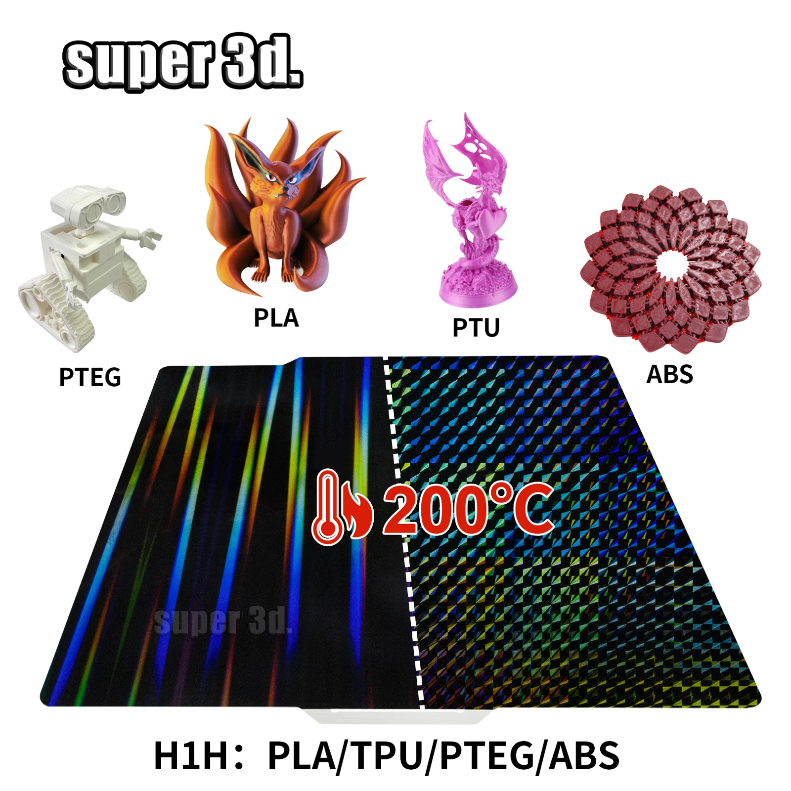 Dupla Face Texturizada Primavera Chapa de Aço Carbono Pet Build Placa Bamboo Lab Pei H1h Pey Upgrade P1p P1s x1 257x257 mm - Imagem 5
