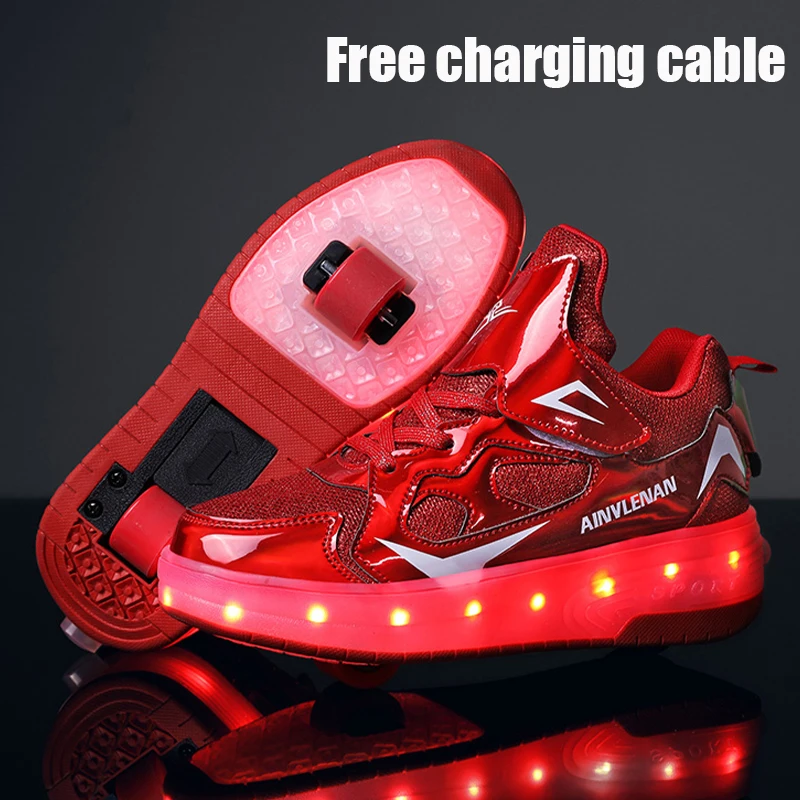 Sneakers Wheels Glow Girl Luminous Sneakers Roller Girls Sneakers
