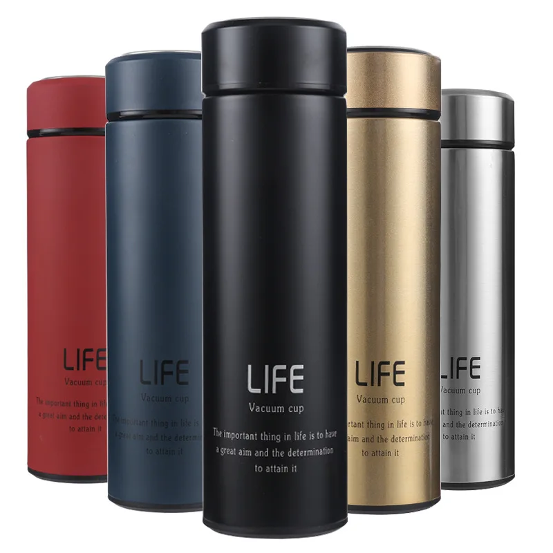 500ml Straight Life Vacuum Flasks With Tea Stainer Thermos Water Bottle 304 Stainless Steel