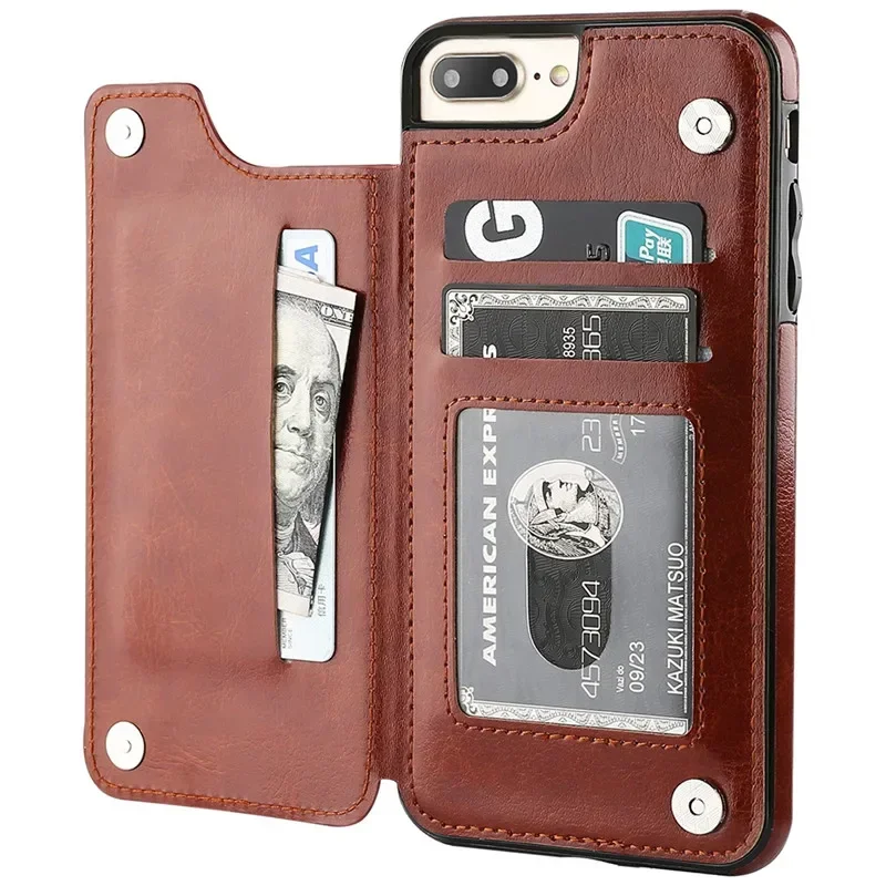 Luxury Slim Fit Leather Wallet Case with Card Slots and Flip Cover