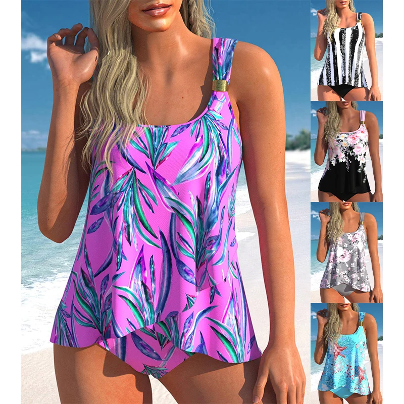 

Новинка лета 2023, Модный Купальник с принтом, Женский пикантный купальник с высокой талией, женский купальник из двух частей, танкини, купальник, пляжная одежда