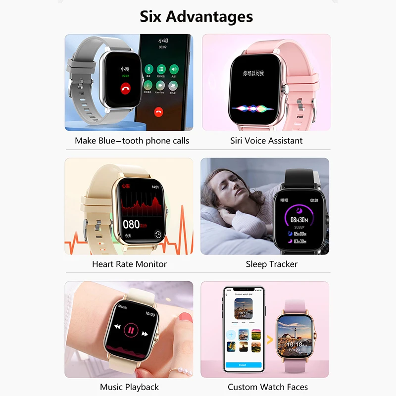 2025 Men Smart Watch Fitness Clock Sports Heart Monitor Smartwatch Bluetooth Call Music Playback 1.83'' Wrist Watches for Women 2