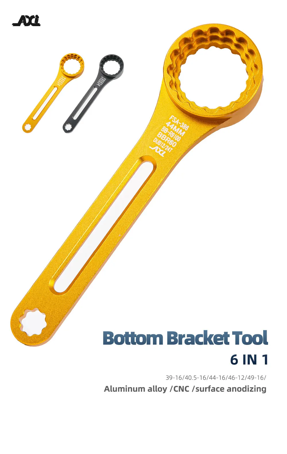 Description Picture 3 of itemAXI 6 in 1 BB Wrench DUB Bike Bottom Bracket Remover Tool for BB51 BB52 BB91 BSA 68 BBR60 MT800 BB386 XTR M9100 Crank Arm Tools