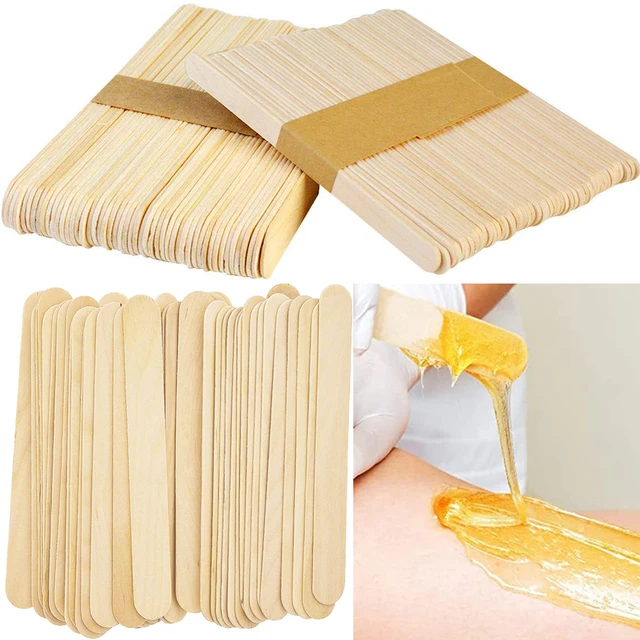 Disposable 50Pcs Wax Waxing Applicator Body Hair Removal Wooden Sticks  Spatula for Kitchen