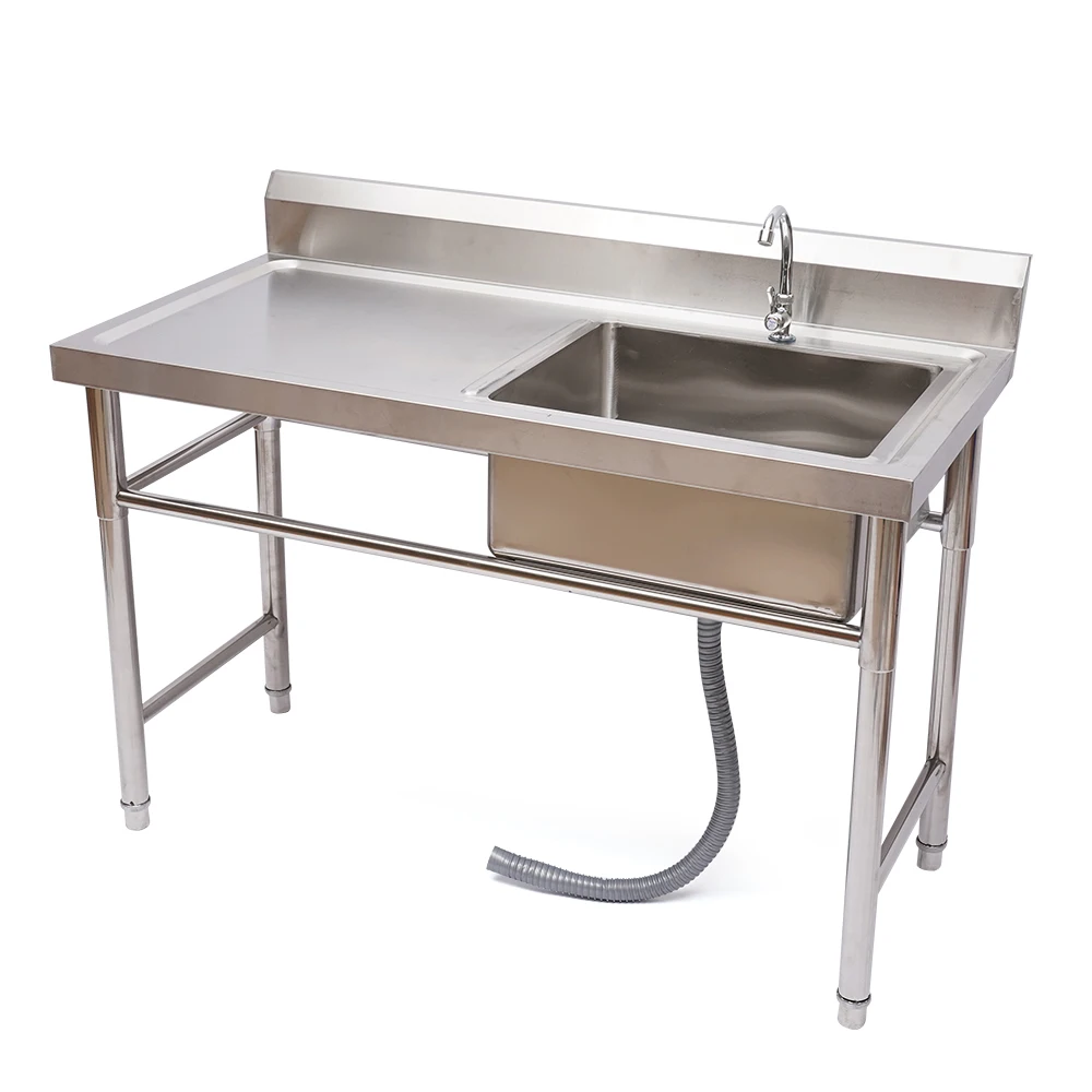 Commercial Kitchen Restaurant Sink 304 Stainless Steel Utility Sink 120X60X80cm