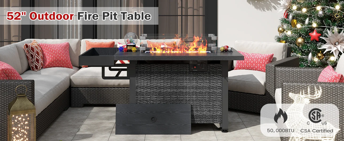 52 inch outdoor fire pit table