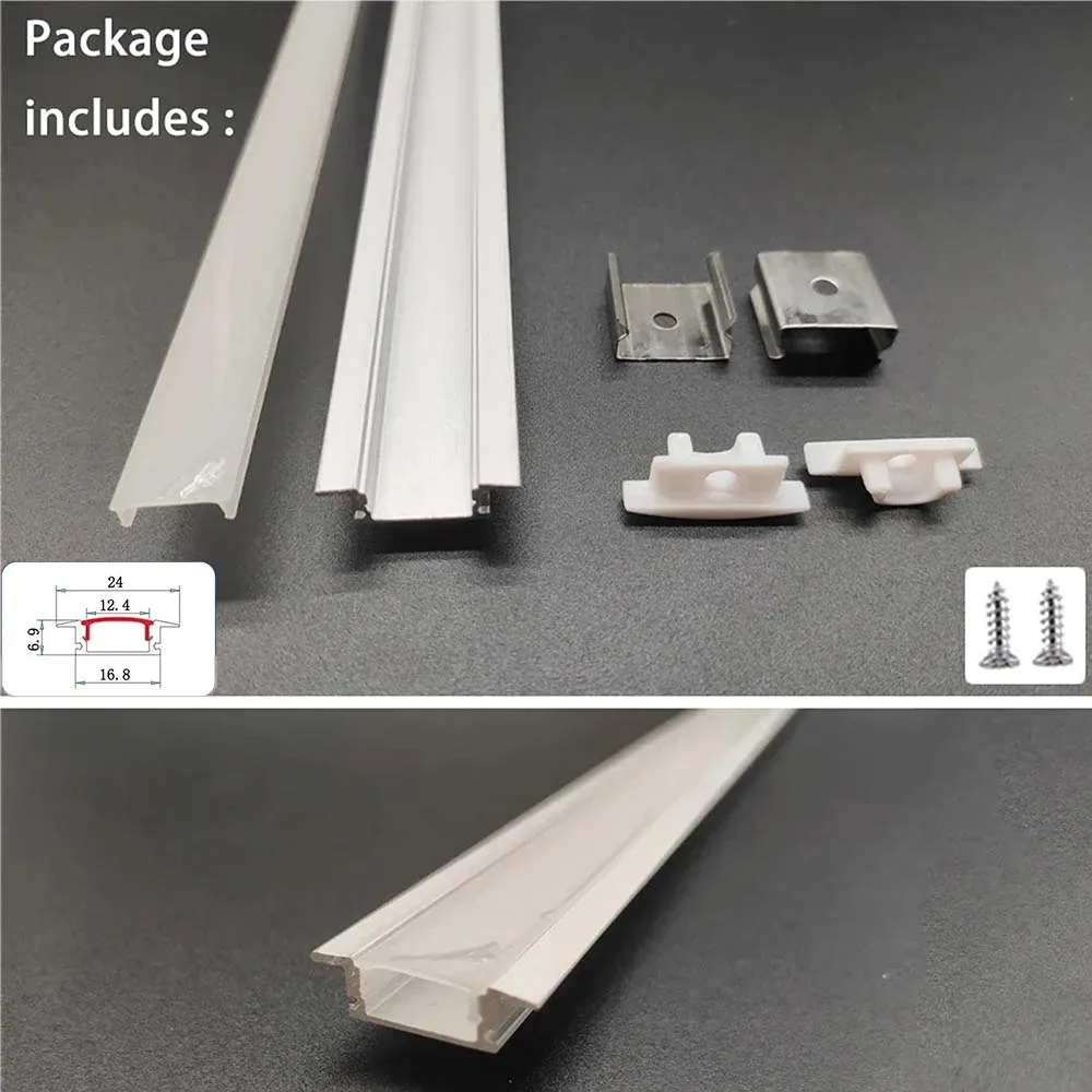 U/V/YW Style Shaped profile 0.5m Aluminum DC12V LED Bar Light 2-25 Pcs Channel Holder Cover DIY For milky cover strip channeles led light led light bar led aluminum channel