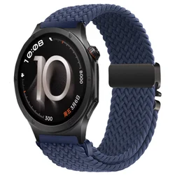 Nylon Braided Breathable Parachute Buckle Strap - 20mm & 22mm Durable Bracelet for Oneplus Watch 4 Lite (Deep blue)