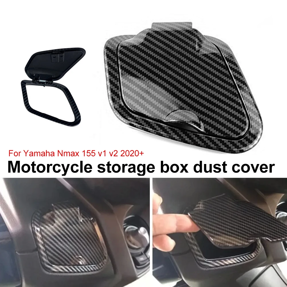 Toolbox Dust Cover Side Pocket Cover Carbon Fiber Waterproof Cap Modification Accessories For Yamaha Nmax V2