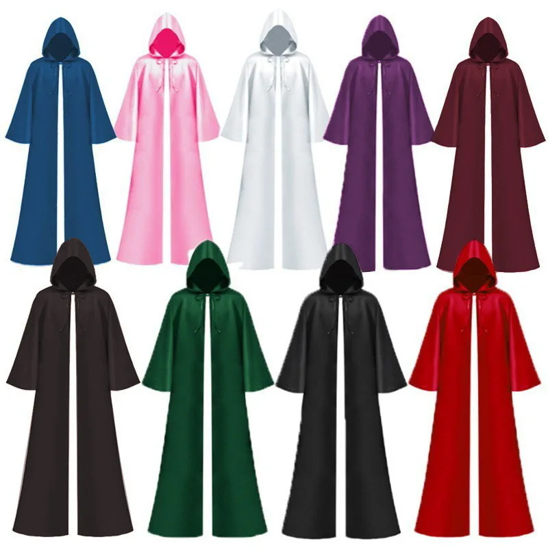 

Medieval Christian Friar Priest Robes Witch Wizard Cloak Cape Death Ghost Vampire Devil Cosplay Costume Halloween Party