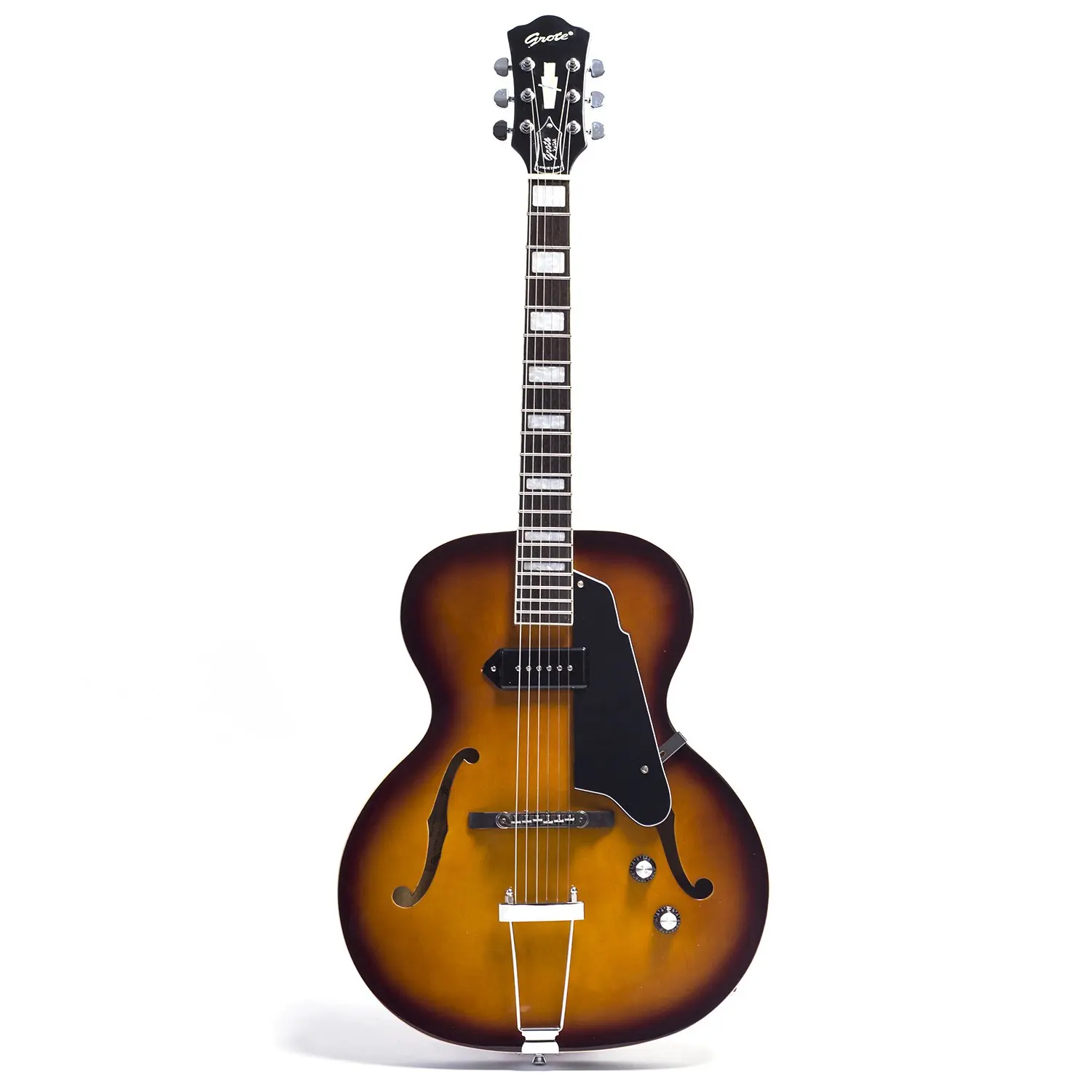 GROTE 335 style Semi-Hollow Body Jazz Electric Guitar with Gigbag