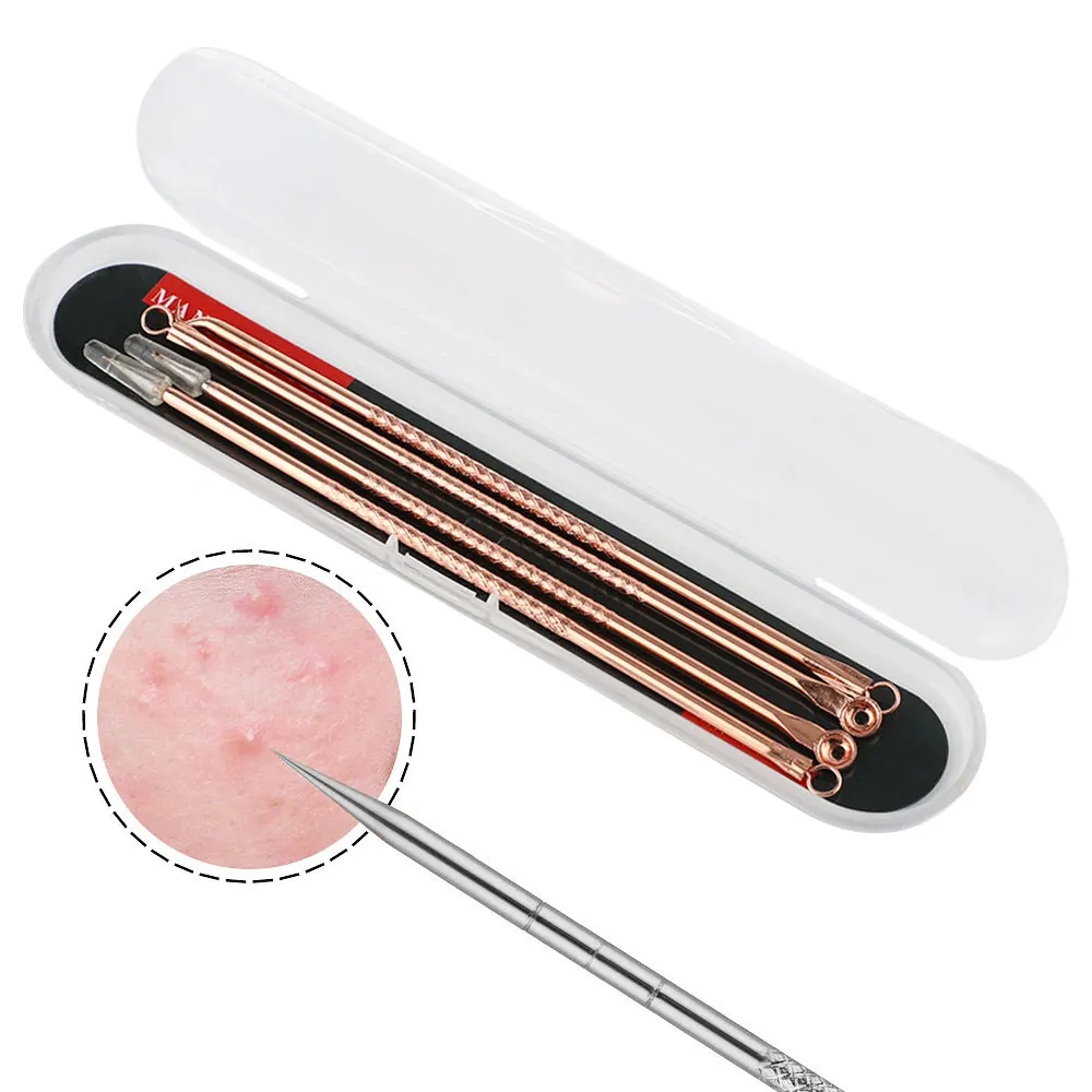 Acne Needle Set Black Dots Pimple Blackhead Remover Comedone Extractor Pore Cleaner Face Cleaning Tools Skin Care Products 4PCS blackhead instrument,blackhead remover