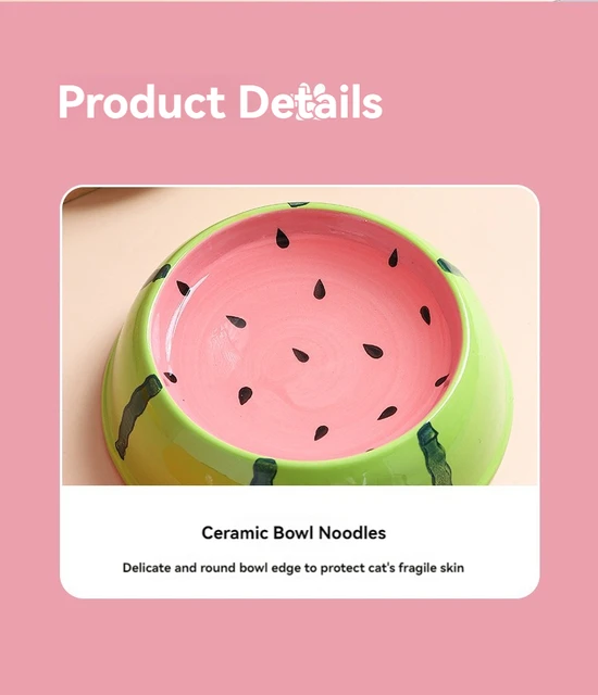 4 cute designs pet ceramics bowl watermelon strawberry shape cat food bowl small dog colorful water suppliers 5