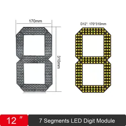 12 inch LED Number Display For Price/Time/Temperature/Score Sign Outdoor Waterproof Digital module