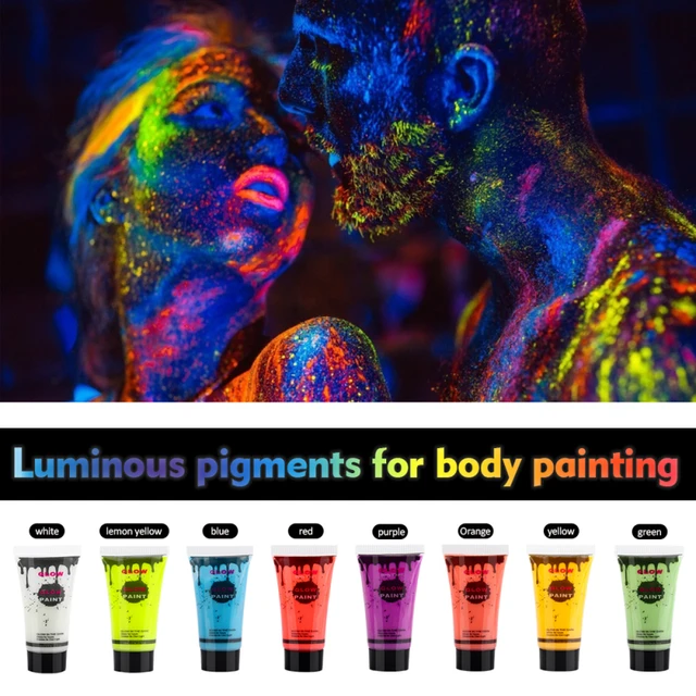 6 Colors Body Art Paint Neon Fluorescent Party Festival Halloween Cosplay  Makeup Kids Face Paint UV Glow Painting Beauty Tools