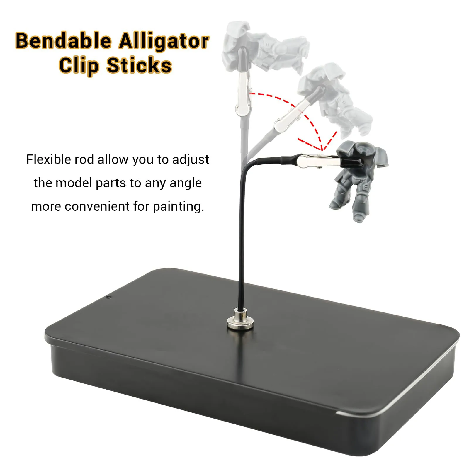 Model Painting Alligator Clip Sticks 12-Piece Metal Wire Clips for Hobby Models DIY Spray/Clamp Photos