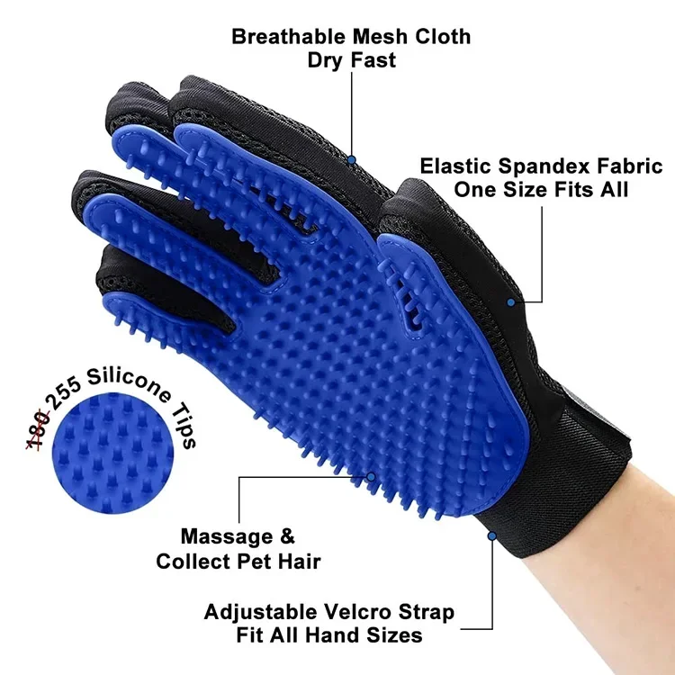 Dog Hair Remove Gloves Cat Grooming Glove Pet Brush Glove Cat Hair Deshedding Brush Dog Comb for Cats Bath Clean Massage pet grooming gloves pet hair remover gloves