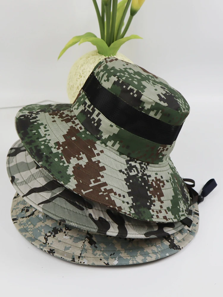 Tactical Camouflage Bucket Hats Men Women Summer Sunproof Breathable Camping, Fishing, Hiking, Exercise Cap Hat