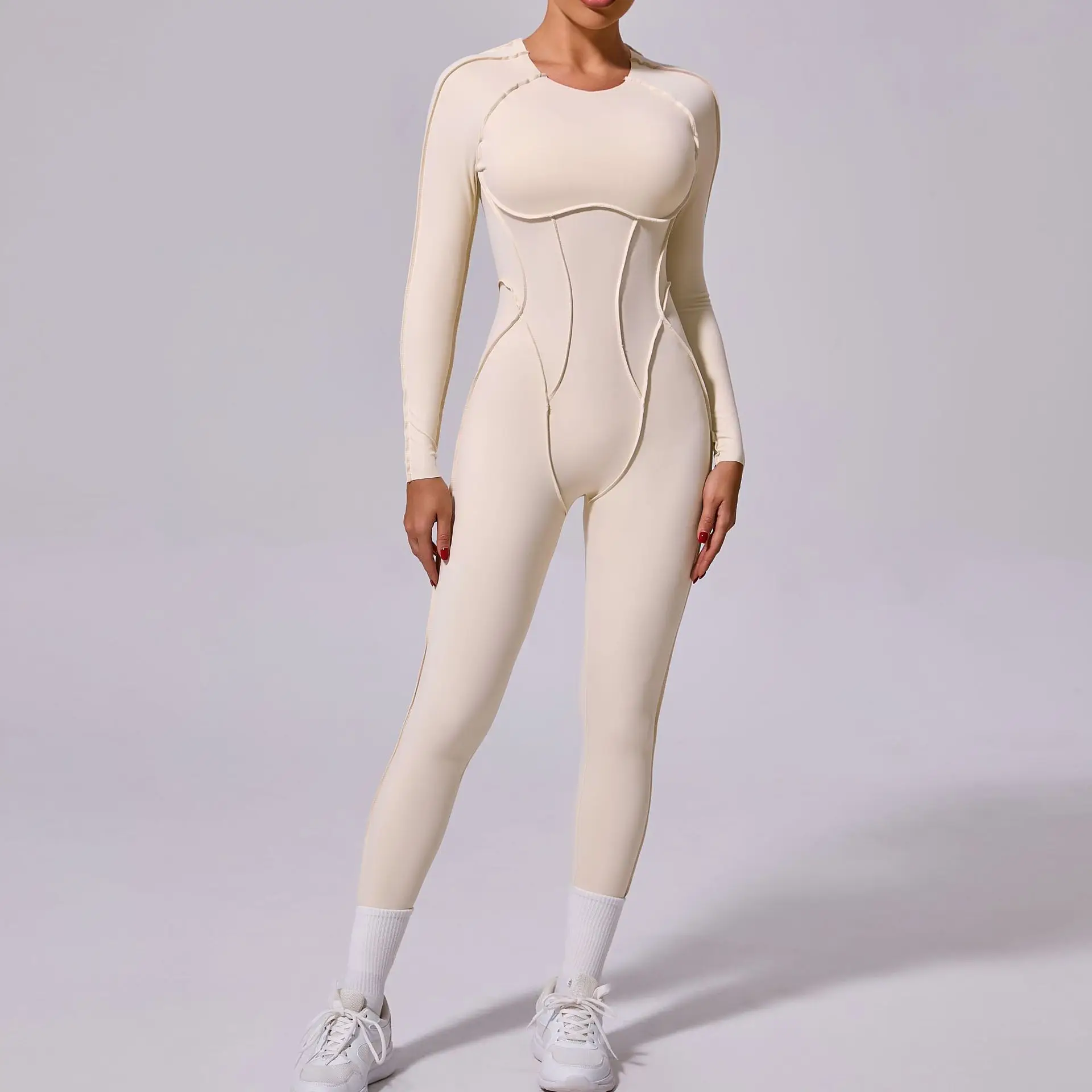 Yoga Set Sports Set Gym Workout Set Sportswear Set Fitness Set Fitness Jumpsuit Fitness One Piece Wear One-piece Yoga Jumpsuit Women Long Sleeved Set Quick Drying Yoga suit Gym Training Suit Sportswear Bodysuits Women Fitness Set
