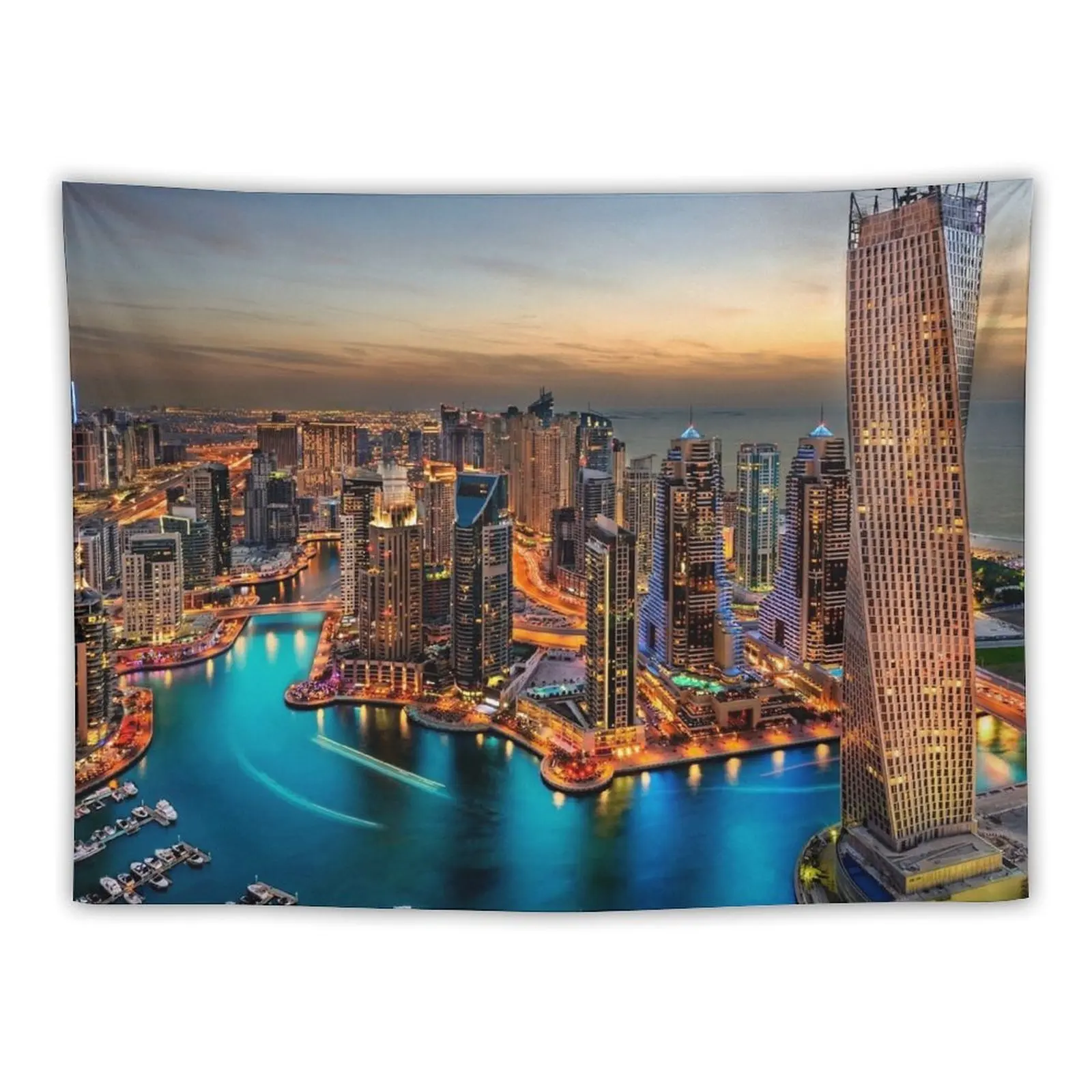 

Дубай Марина, гобелен, украшения для комнаты, украшение для спальни, спальни, украшение для спальни, гобелен для спальни