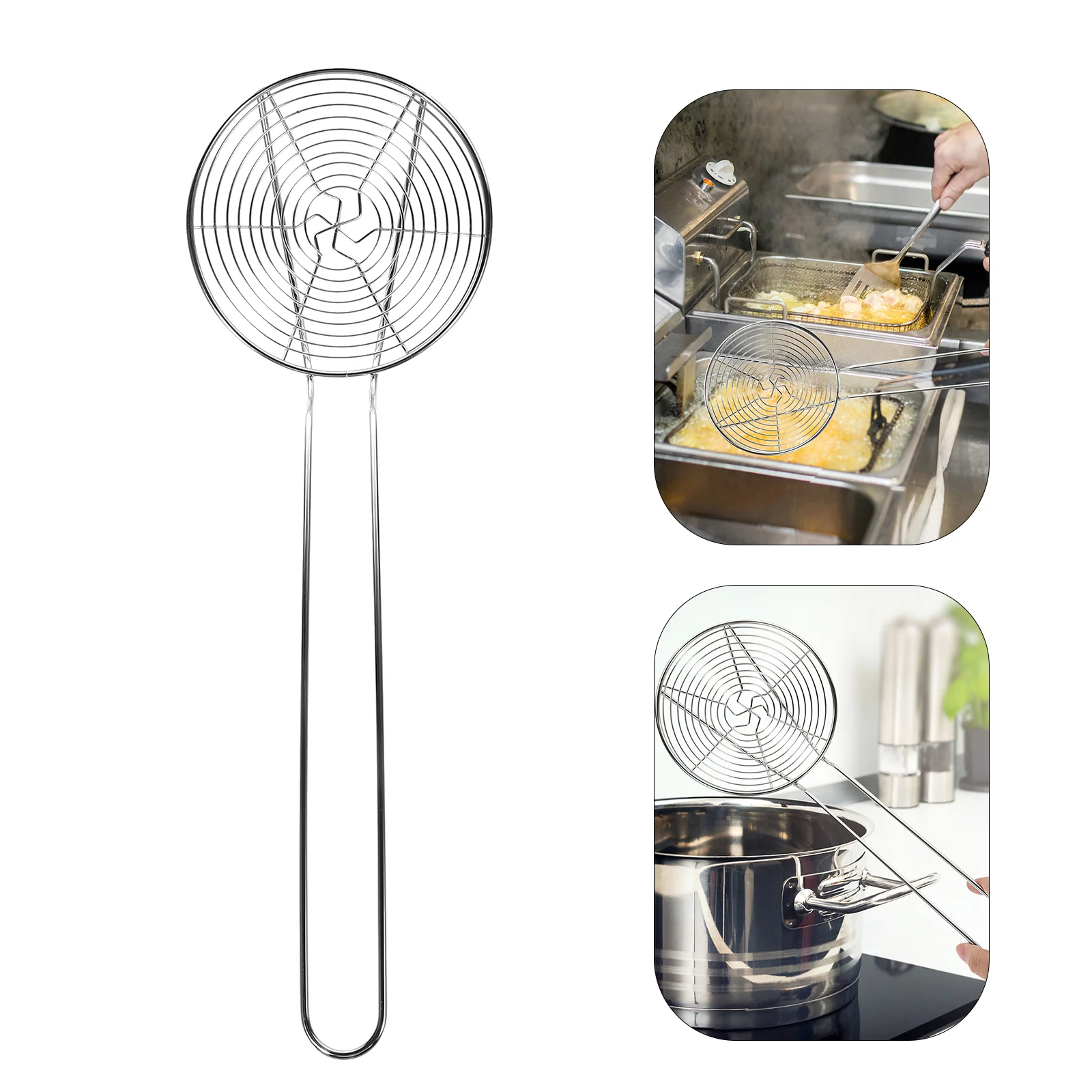 

Filter Spoon Oil Separator Strainer Stainless Steel Colander Hot Pot Filtering Ladle Net