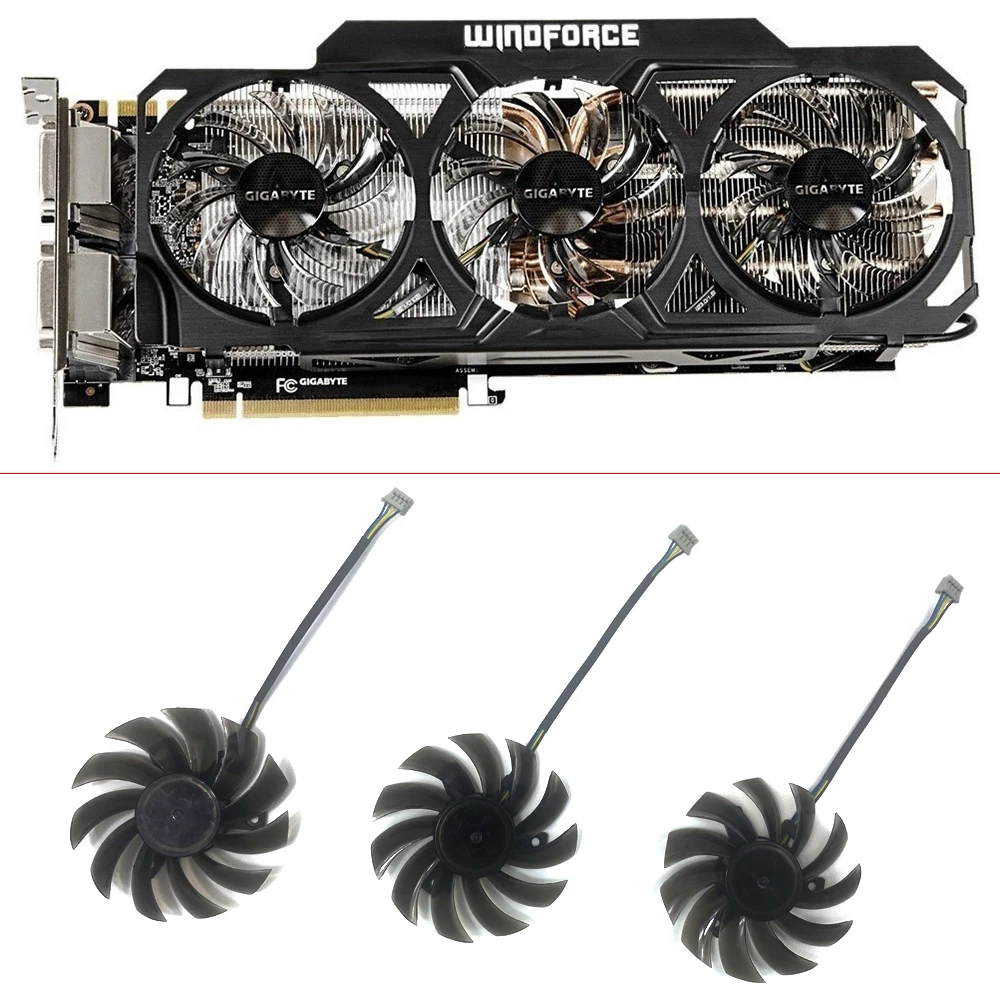 Ventola Di Raffreddamento 75 Millimetri 4Pin T128010Su Pld08010S12Hh Per Gigabyte Ga-Gtx 980 760 670 580 770 760 960 560Ti R9 290X Scheda Grafica Vent