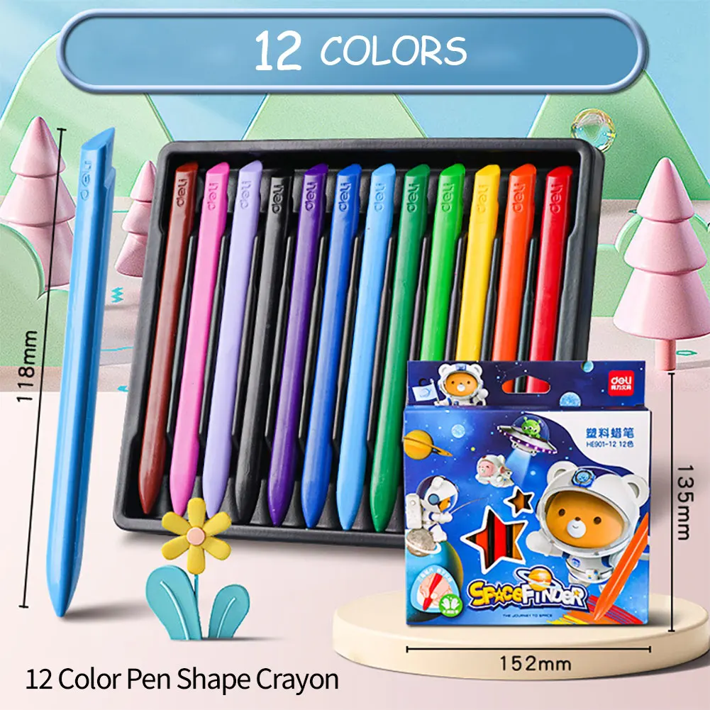 Pastelli lavabili per bambini DELI triangolari 12/24/36 colori per bam