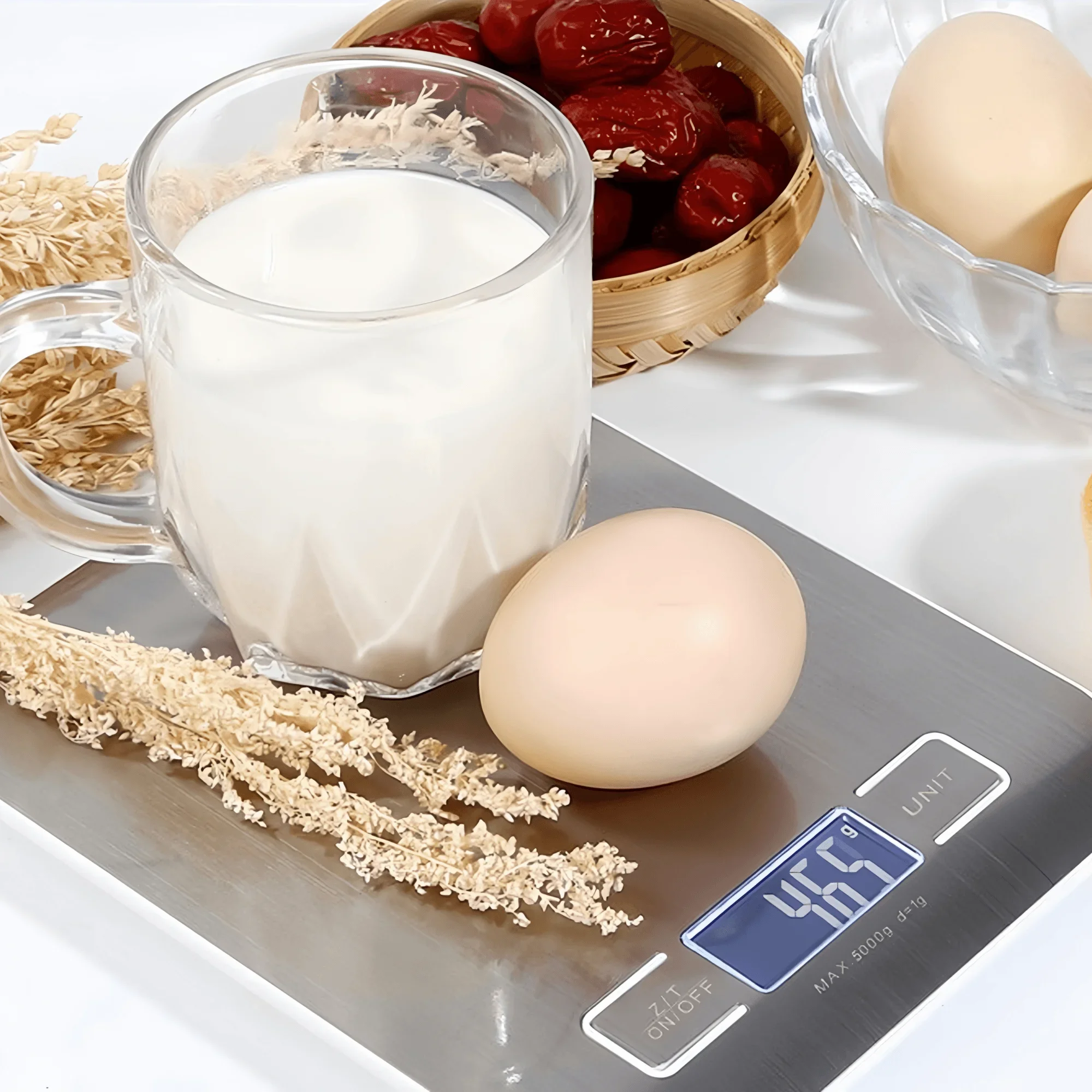 Kitchen Scale Digital Display Show Weight in Grams Ounces Milliliters Stainless Steel Platform Greater Goods Gray Food Scale electronic kitchen scale electronic scale