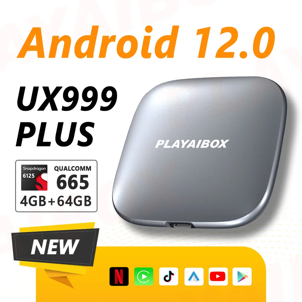 TV Ai Box Playaibox UX999 Plus Android 12.0 Plug And Play Wireless Android  Auto For Original Car Carplay 4GB+64GB Accessories