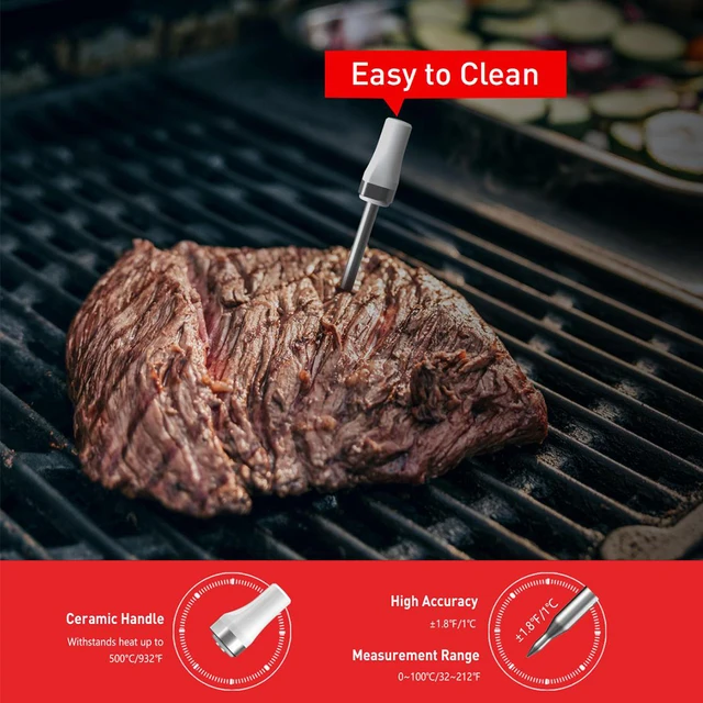 Wireless Meat Food Thermometer Kitchen BBQ Barbecue Smoker Cooking Food  Smart Digital Bluetooth Thermometer Great Gift - AliExpress