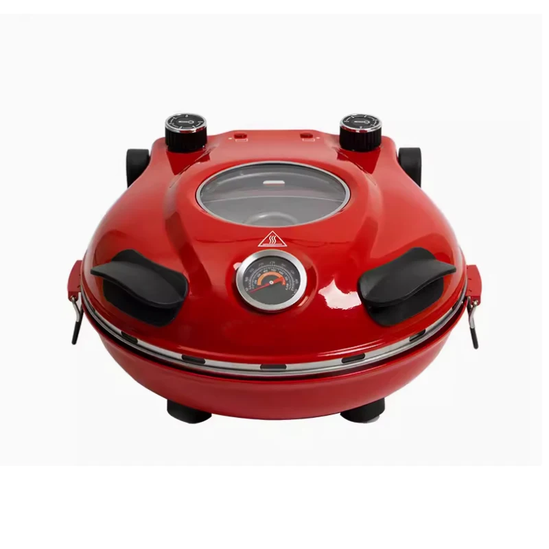 Pizza Oven Commercial Household Dual Electric Heating Portable 12"Baking Pan Food Processor 110V/220V Furnace
