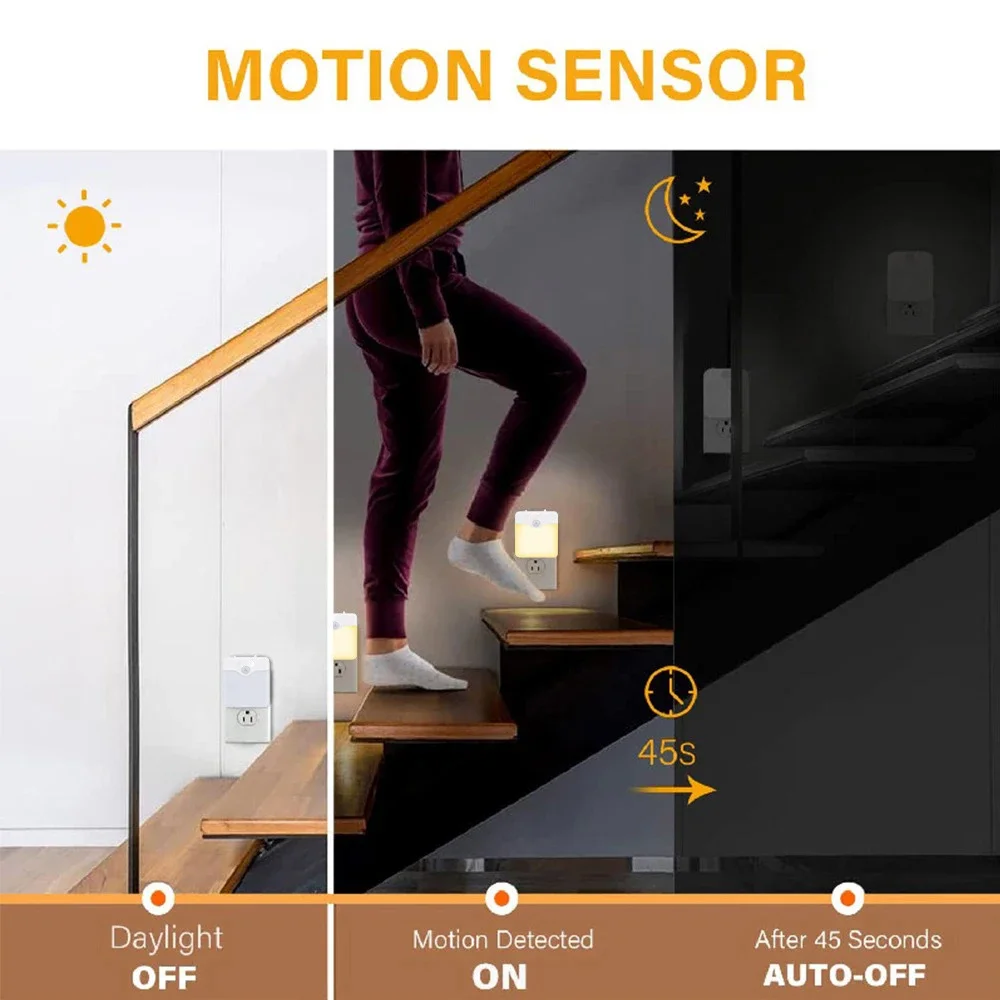 LED Motion Sensor Light Wireless Night Lamp US EU UK AU Plug Dimmable Sensor Night Lamp for Bedroom Hallway Corridor Lighting
