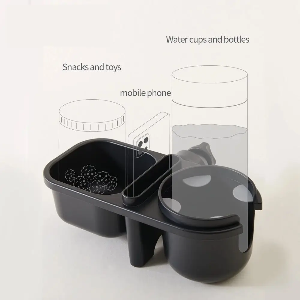 3 in 1 Baby Stroller Bottle Organizer Black Multifunctional Baby Stroller Bottles Rack Durable with Phone/Snack Holder