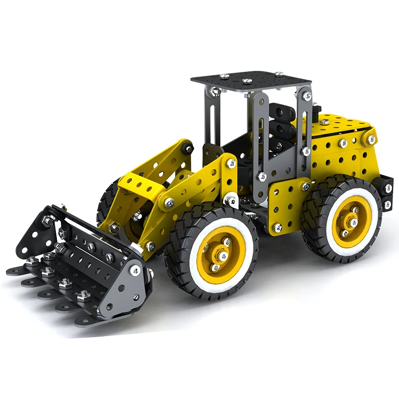 Metal Assembly Building Block Toys Excavator Fire Truck Alloy Model Screw And Nut Assembly 3D Three-dimensional Puzzle Boy Gift building block toy,assemble toy